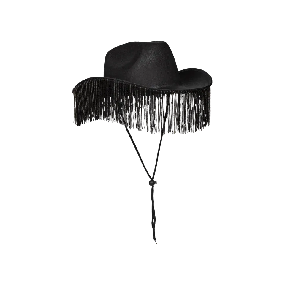 EMI chapeau cowboy noir à franges